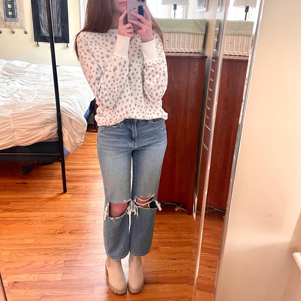 Snow leopard print sweater